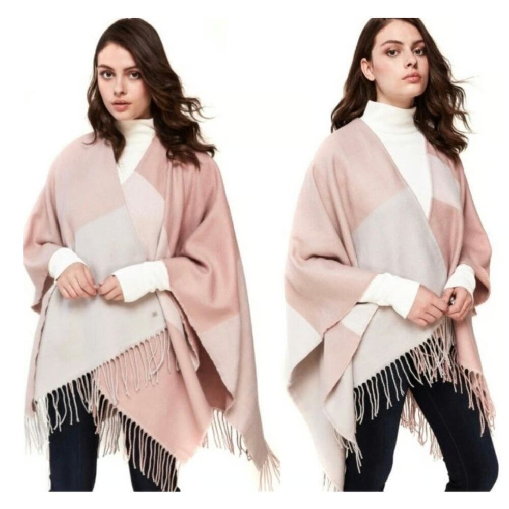 Soia & Kyo NWT‎ One Size Yadira Open Front Scarfigan Poncho Fringe Shawl Blanket